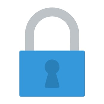 a blue lock with a keyhole on it vector