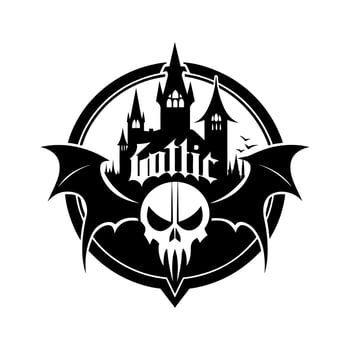 Gothic Spooky Tree Silhouette Icon vector