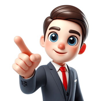 Cartoon businessman point finger to give an advice png