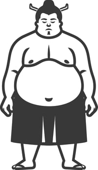 Sumo wrestler illustration vector