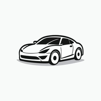 logo design black and white color with background and car icon design and car logo design vector