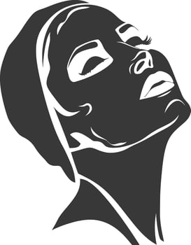 Silhouette of a woman with a face mask vector