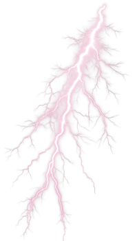 Single bolt of pink lightning, high voltage electric power png