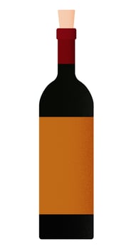 Wine Bottle Isolated. Illustration vector