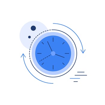 Time and clock,Working time. Schedule,Moving arrows,Time zone. Modern flat icon vector