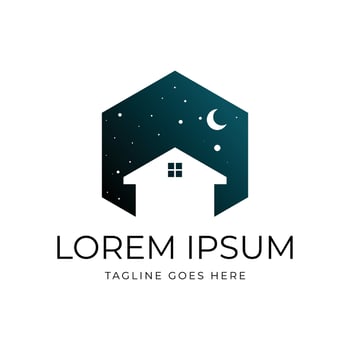 Night House Cabin Chalet Cottage Icon Symbol Illustration Design vector
