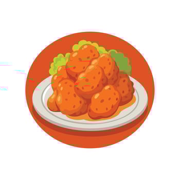Fried chicken food illustration vector