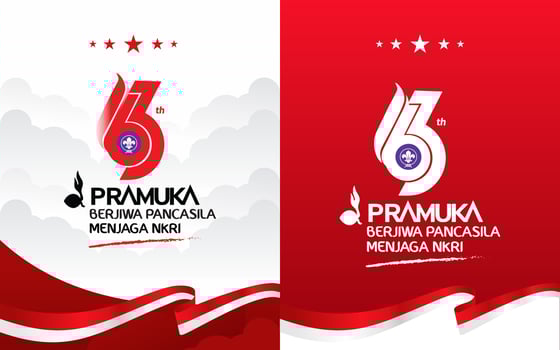 63rd Indonesian logo Scout Day. Happy Scout Day 14 August 2024 vector