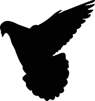 A black silhouette of a bird flying in the air vector