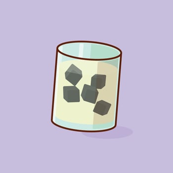 Simple cup of cincau cartoon illustration Collection of drinks concept icon isolated vector