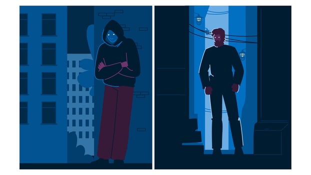 night man dark alley vector