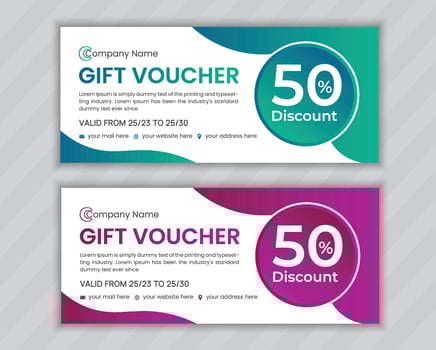 Gift Voucher Layout design template vector