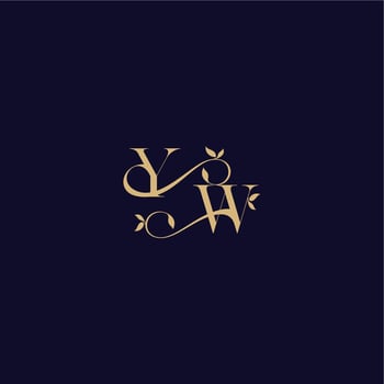 YW letter organic and elegant concept wedding initial beauty leaf monogram logo vector