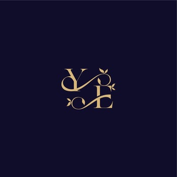 YE letter organic and elegant concept wedding initial beauty leaf monogram logo vector