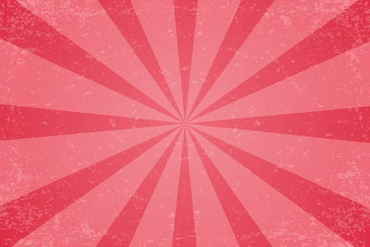 Candy pink background. Textured strawberry rays pattern. Sweet cartoon radial sunburst. Retro grunge striped poster. Sunbeam vintage frame for poster and banner vector