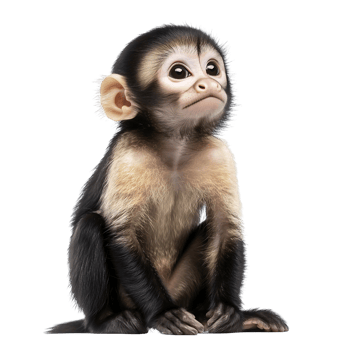 Capuchin monkey on a transparent background png