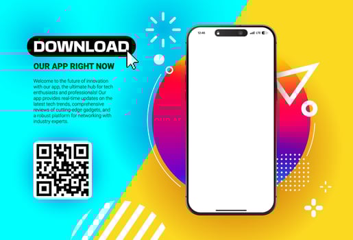 Smartphone App Download Banner Template vector