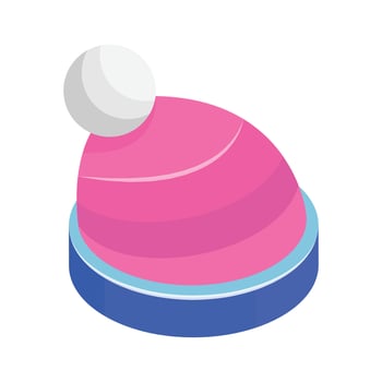 Creatively crafted isometric icon of knitted hat, essential for keeping cozy in winter vector