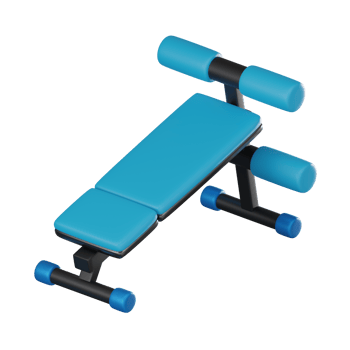 Sit Up Bench 3D Illustration, Gym and Exercise Equipment png
