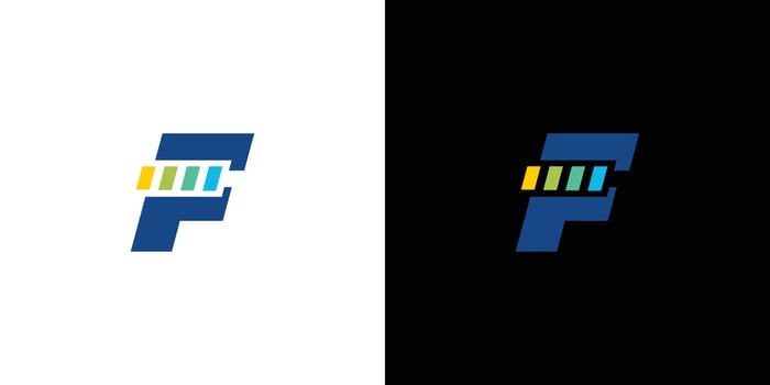 Modern and unique F battery logo design 2 vector
