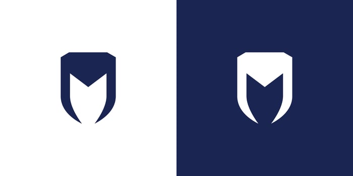 The M shield logo design is modern and strong vector