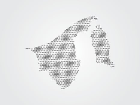 Brunei map using binary digits or numbers on light background vector