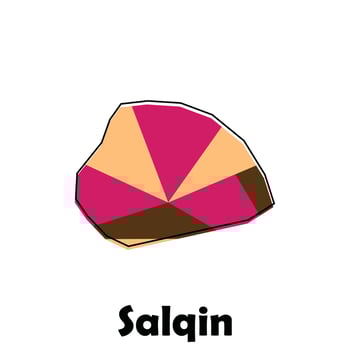 Map of Salqin design, map with polygonal style template element vector