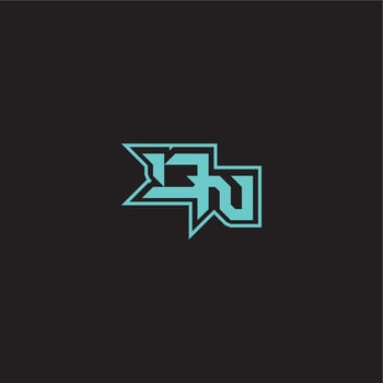 blue esport DN sporty and bold concept dynamic gaming monogram logo letter vector
