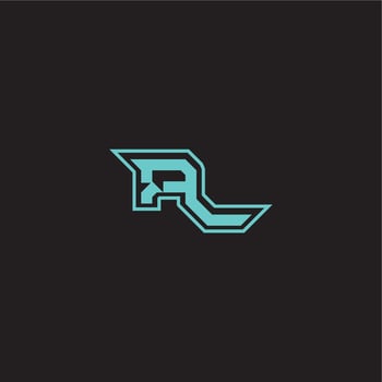 dynamic gaming monogram logo sporty and bold concept PL blue esport letter vector