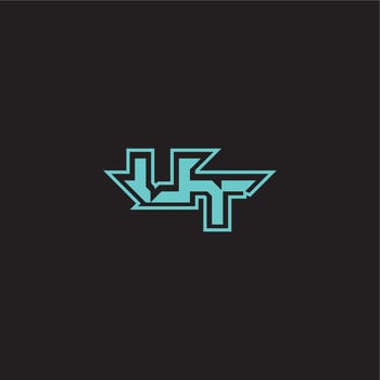 sporty and bold concept UT dynamic gaming monogram logo letter blue esport vector