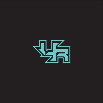 sporty and bold concept UR dynamic gaming monogram logo letter blue esport vector