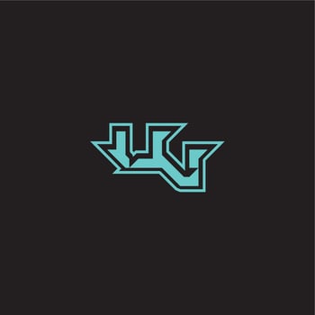 sporty and bold concept UV dynamic gaming monogram logo letter blue esport vector
