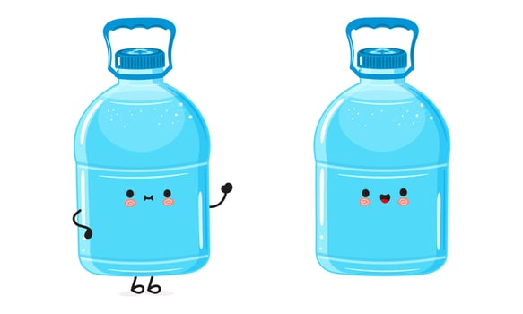 Plastic Water Bottle character. hand drawn cartoon kawaii character illustration icon. Isolated on white background. Plastic Water Bottle character concept vector