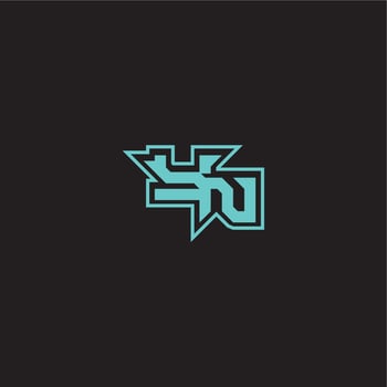 YN letter sporty and bold concept blue esport dynamic gaming monogram logo vector