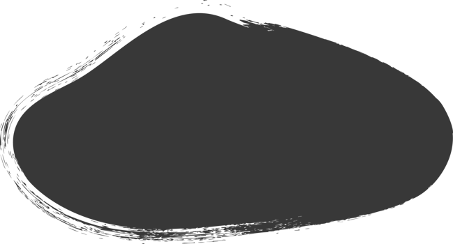 Brush stain, abstract paint shape with grunge texture. Round black ink splash. Irregular organic blob. Oval liquid rough element. Doodle blot block png