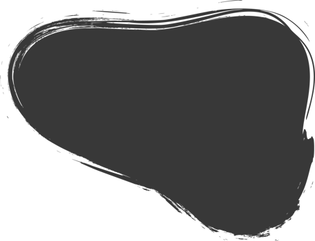 Brush stain, abstract paint shape with grunge texture. Round black ink splash. Irregular organic blob. Oval liquid rough element. Doodle blot block png