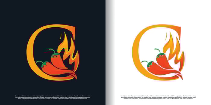 hot chili design with letter c creative concept idea for business vector