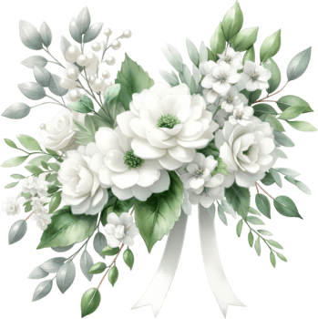 Watercolor border - illustration with green gold leaves, white flowers png