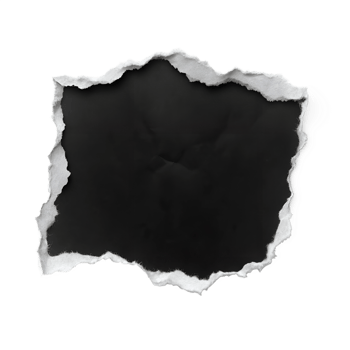 Torn black paper scrap, isolated on transparent background png