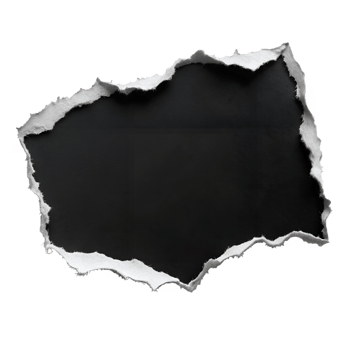 Black ripped paper piece, isolated on transparent background png
