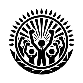 Human Rights Day art silhouette logo design black and white vector
