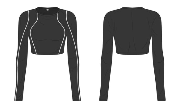 Women's sportswear mockup front and back view vector