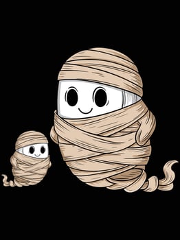 Mummy ghost dad and son vector