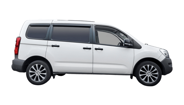 White Minivan isolated on transparent background png