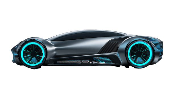 Electric Racing Car Concept isolated on transparent background png