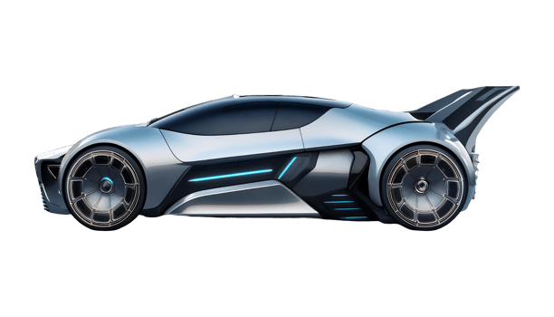 Futuristic Electric Race Car isolated on transparent background png