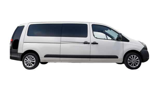 White Minivan isolated on transparent background png
