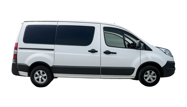 White Cargo Van isolated on transparent background png