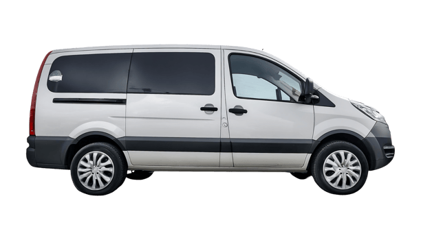 White Sprinter Van isolated on transparent background png