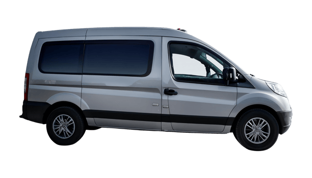 White Van with Windows and Side Door isolated on transparent background png